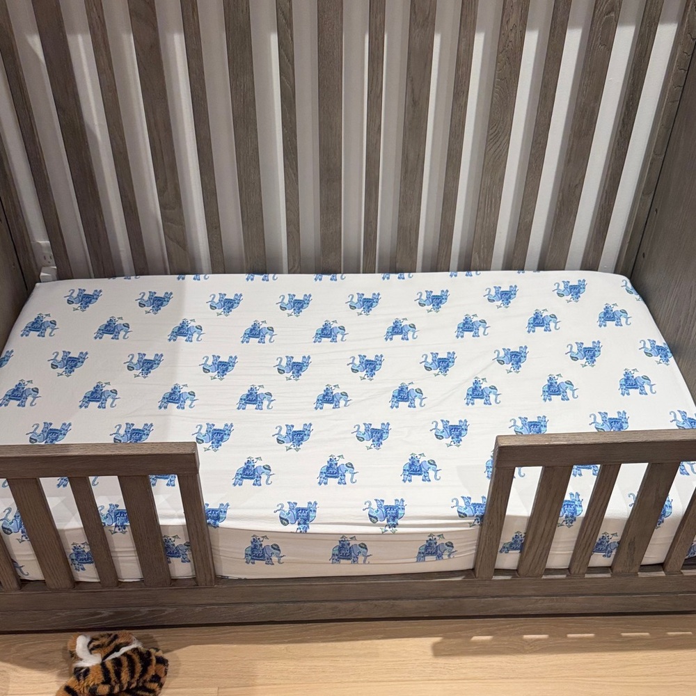 Lilly Pulitzer Blue Elephant Crib Sheet